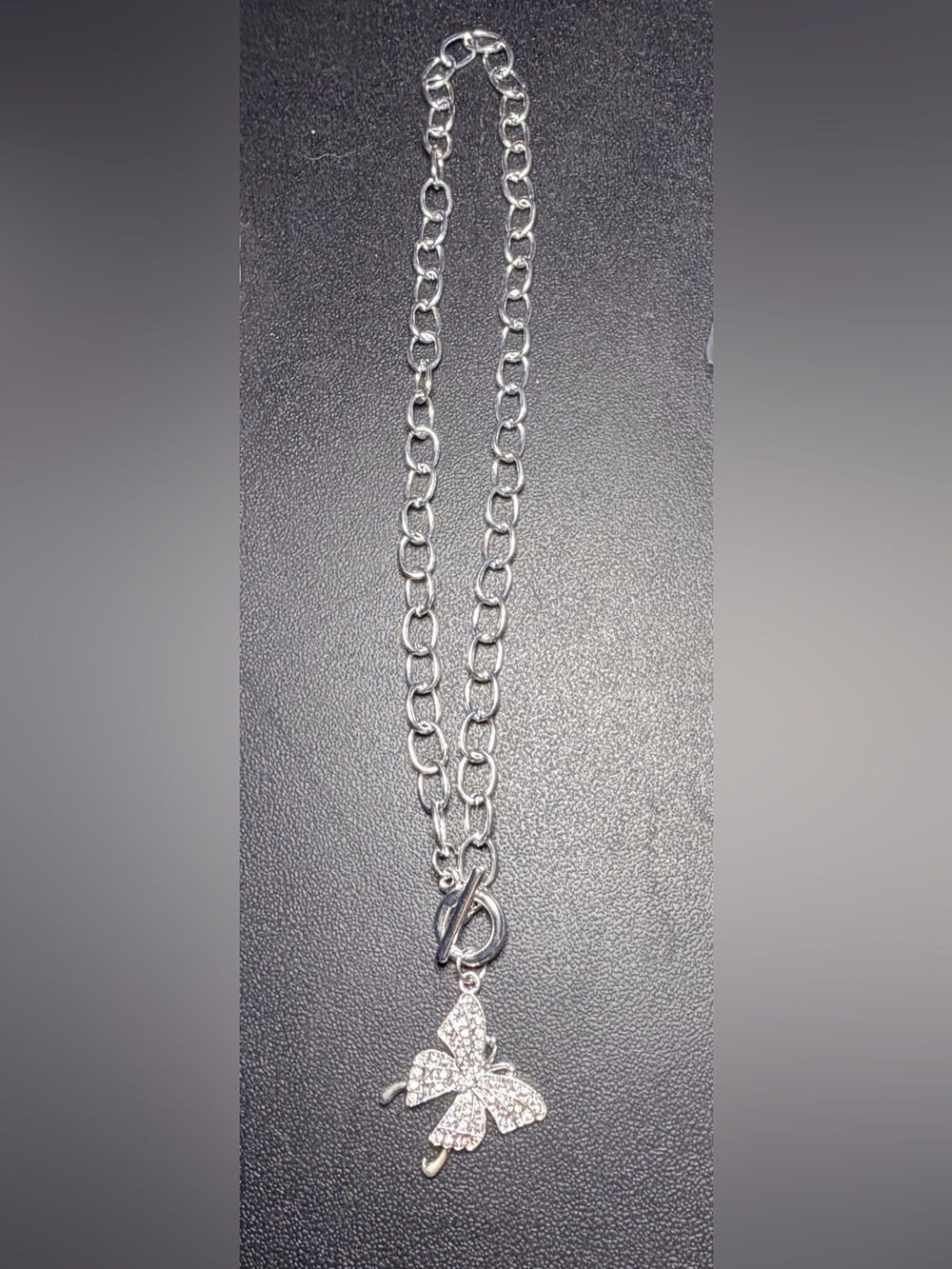 Silver Butterfly Pendant Chain Necklace